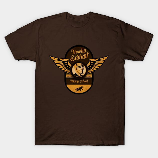 Amelia Earhart Aircraft School T-Shirt by CTShirts